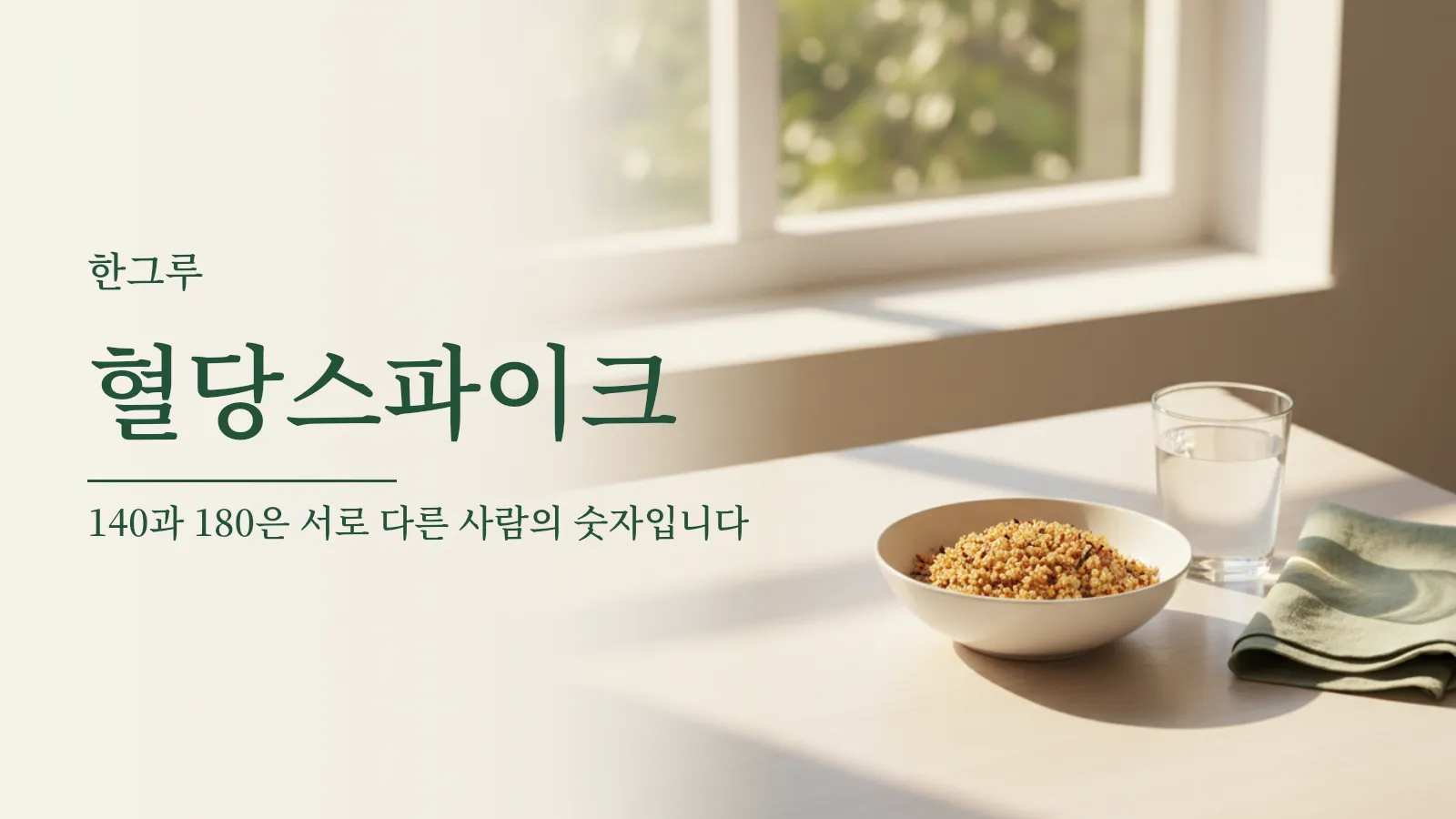 식후 혈당 기준 숫자의 출처를 구분해 설명하는 대표 이미지