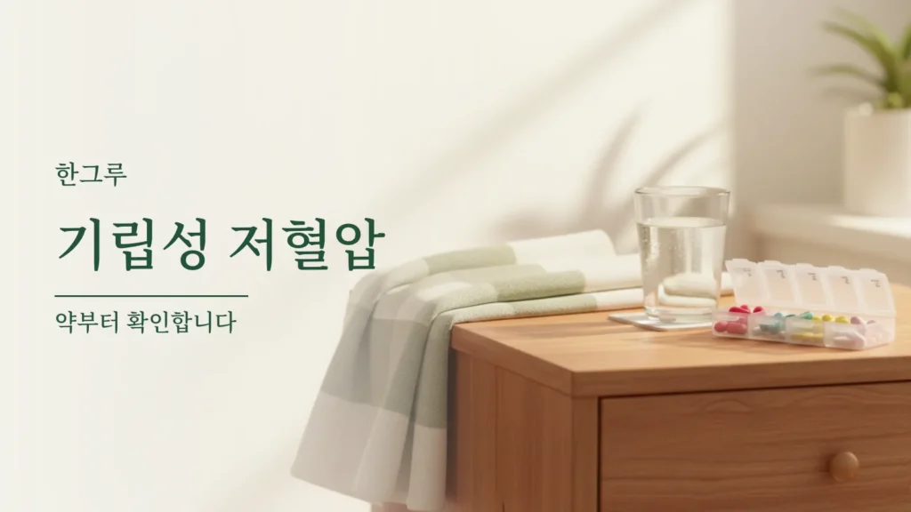 기립성 저혈압, 일어설 때 어지러우면 먼저 볼 것은 약입니다